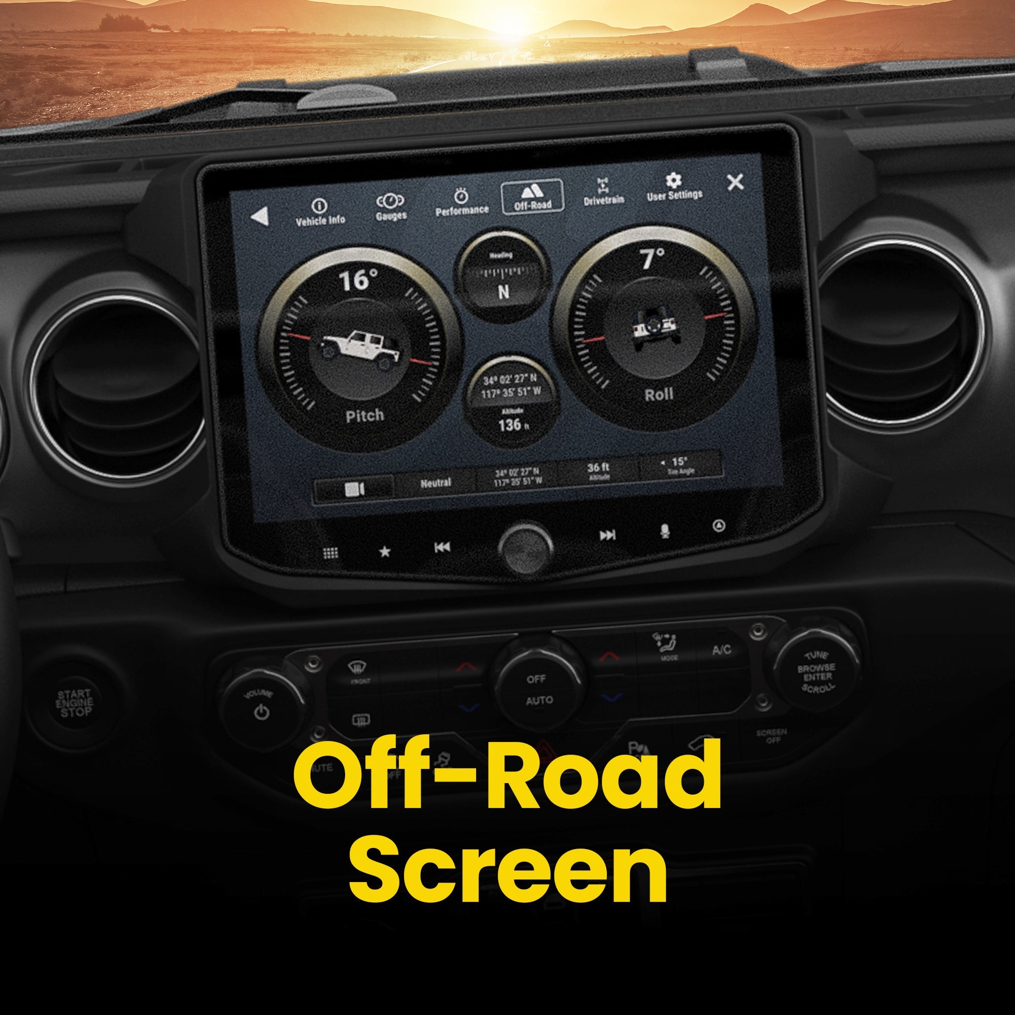 HORIZON10 Jeep Wrangler JL (2018 - 2023)/Gladiator JT (2020 - 2023) 10" Radio Fully Integrated Kit | Displays Vehicle Information and Off - Road Mode