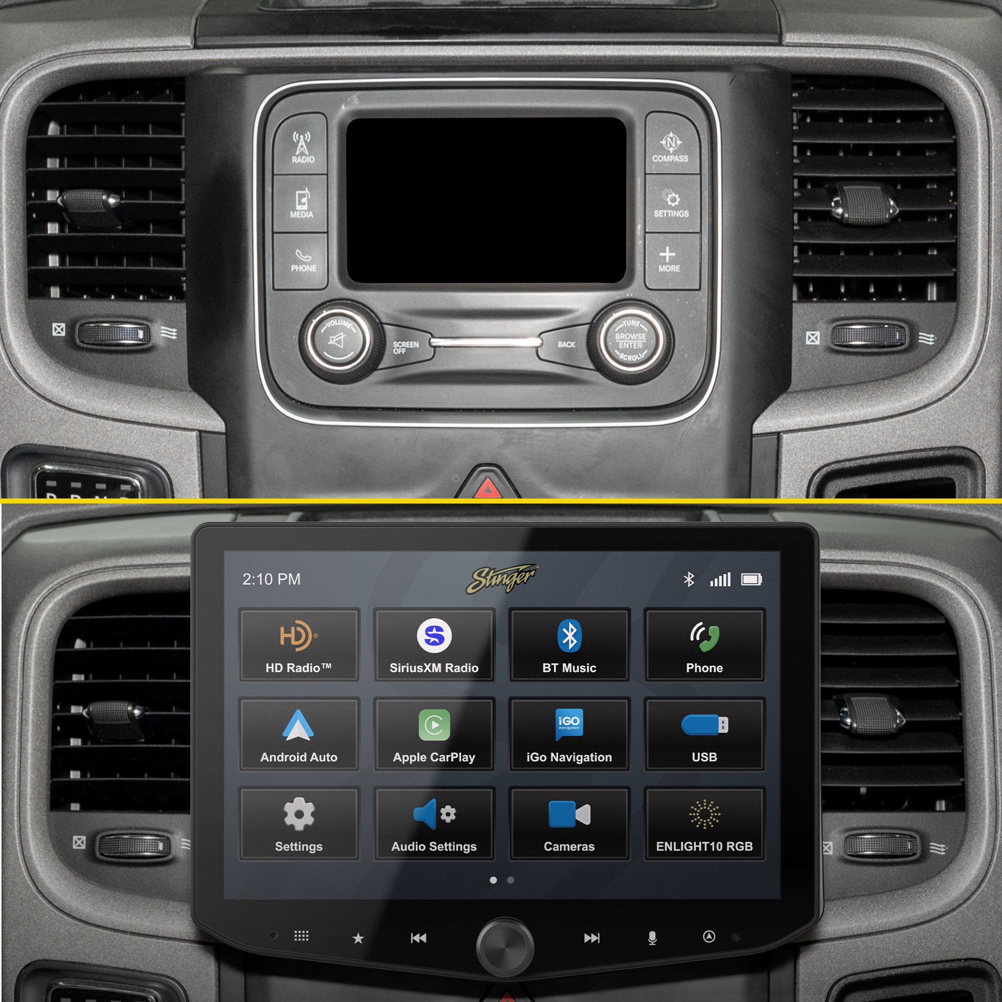 HORIZON10 RAM Truck (2013 - 2018) 10" Fully Integrated Radio Kit | Plug - & - Play