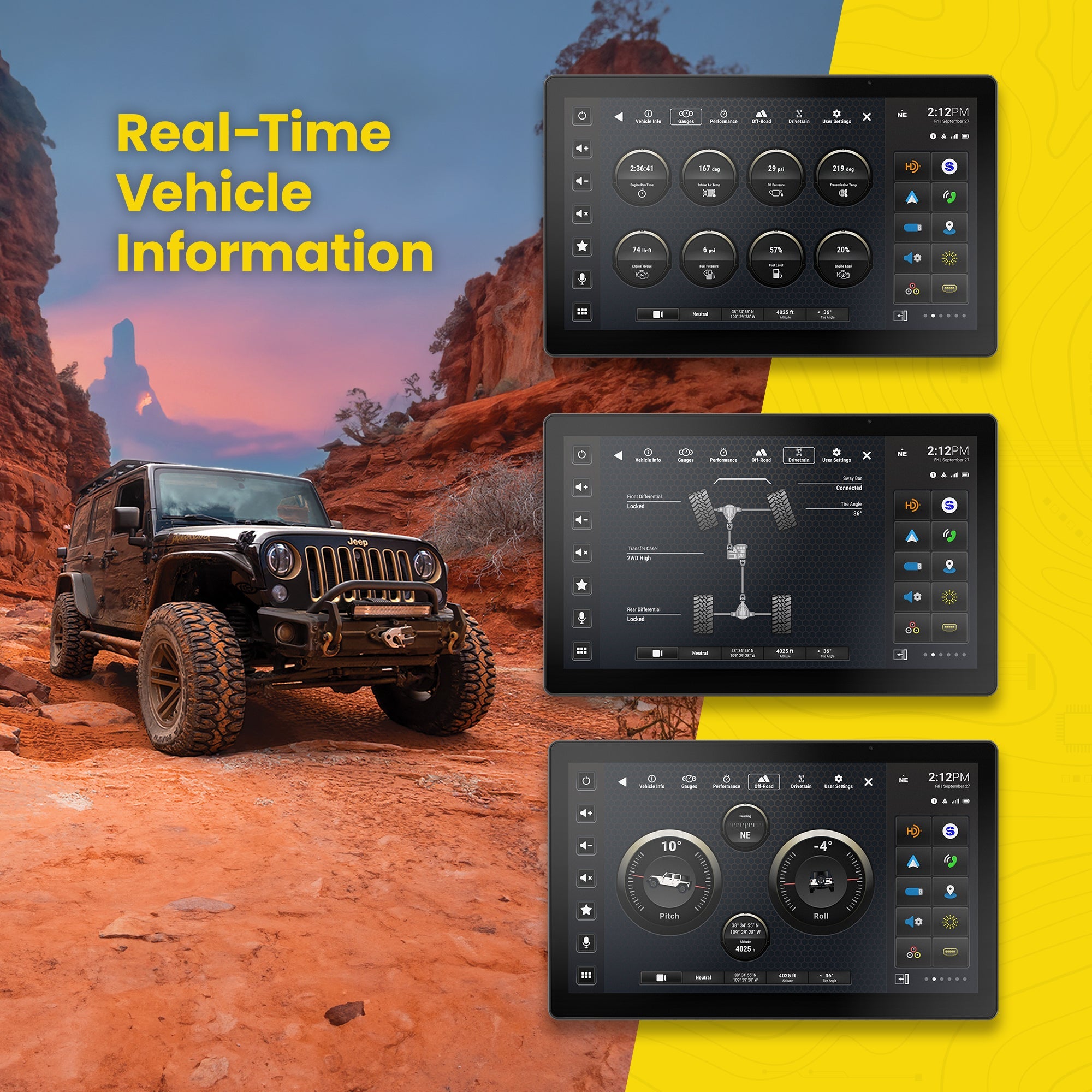 HORIZON12 Jeep Wrangler JK (2011 - 2018) 12" Radio Plug - and - Play Kit