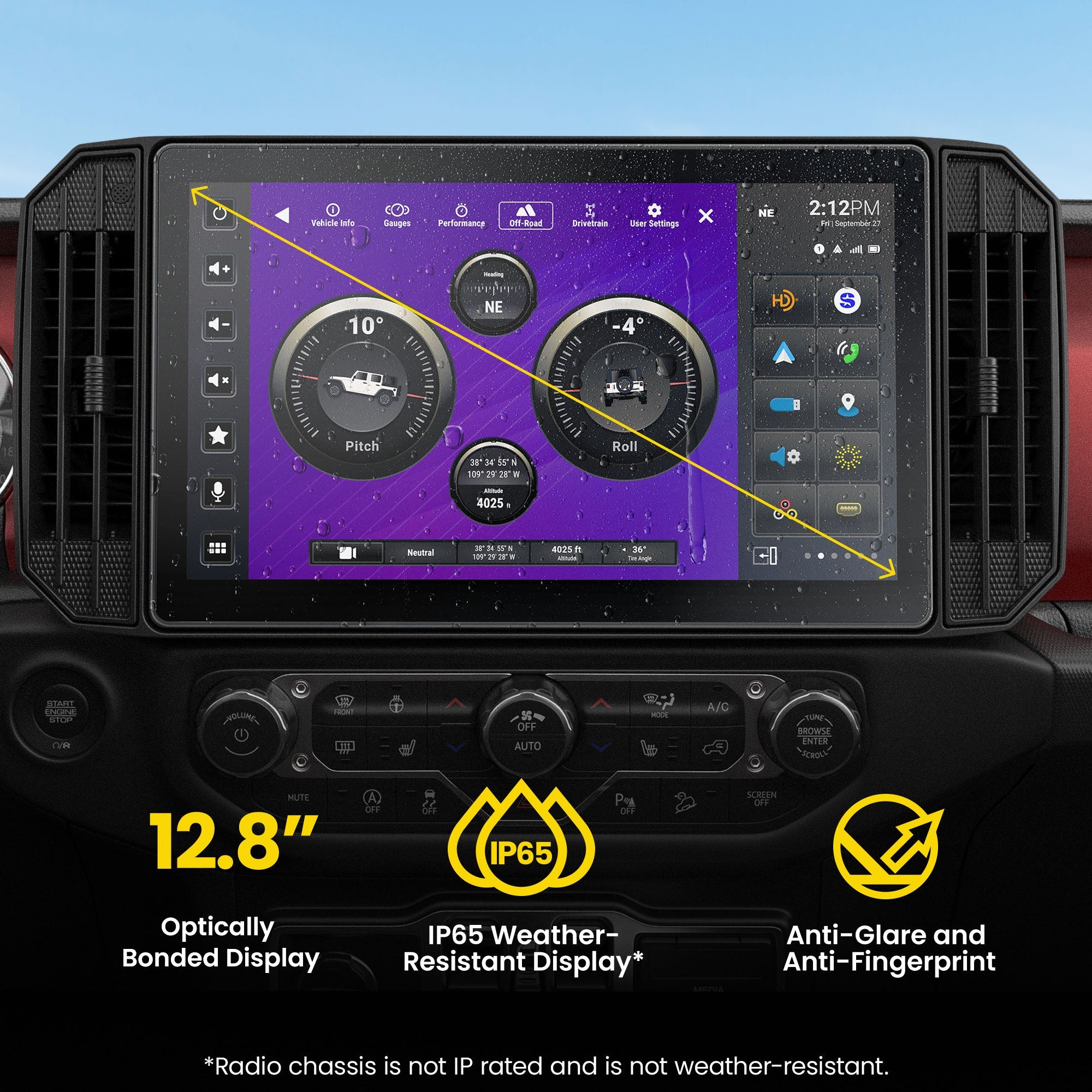 HORIZON12 Jeep Wrangler JL (2018 - 2023)/Gladiator JT (2020 - 2023) 12" Radio Plug - and - Play Kit