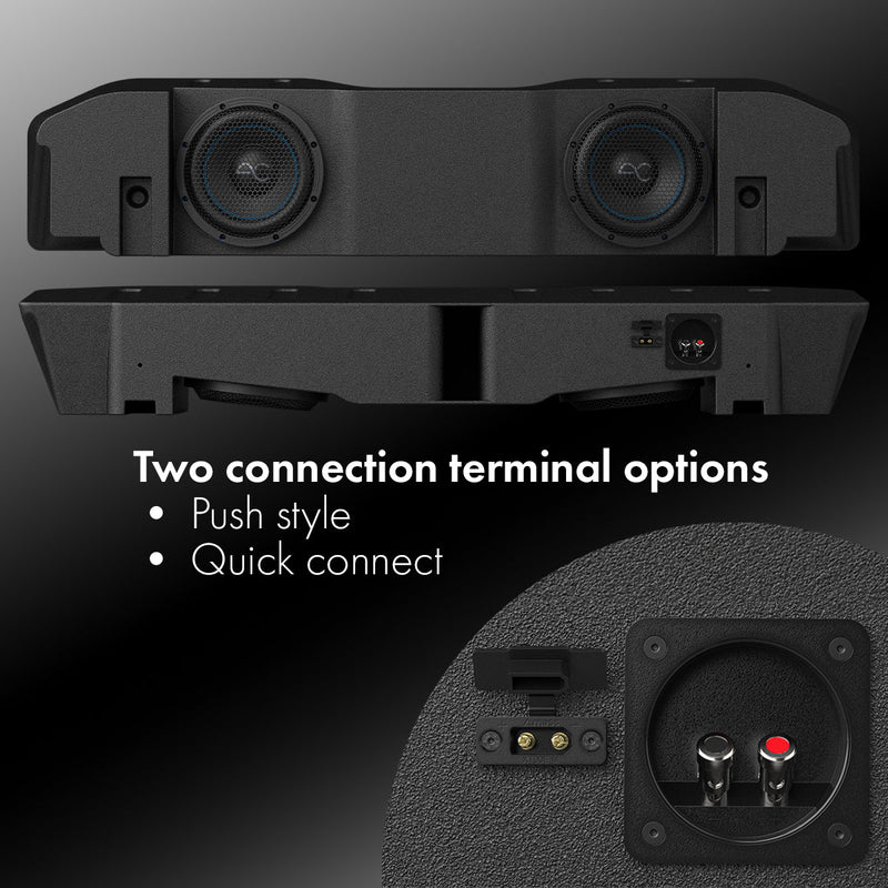 Jeep Gladiator Under Seat Dual 8in Subwoofer Enclosure w/ Amplifier