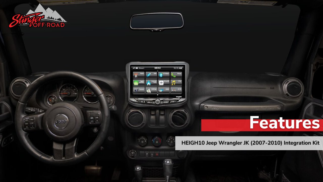 Jeep Wrangler JK (2007 - 2010) HEIGH10 10" Radio Kit with Spare Tire Backup Camera