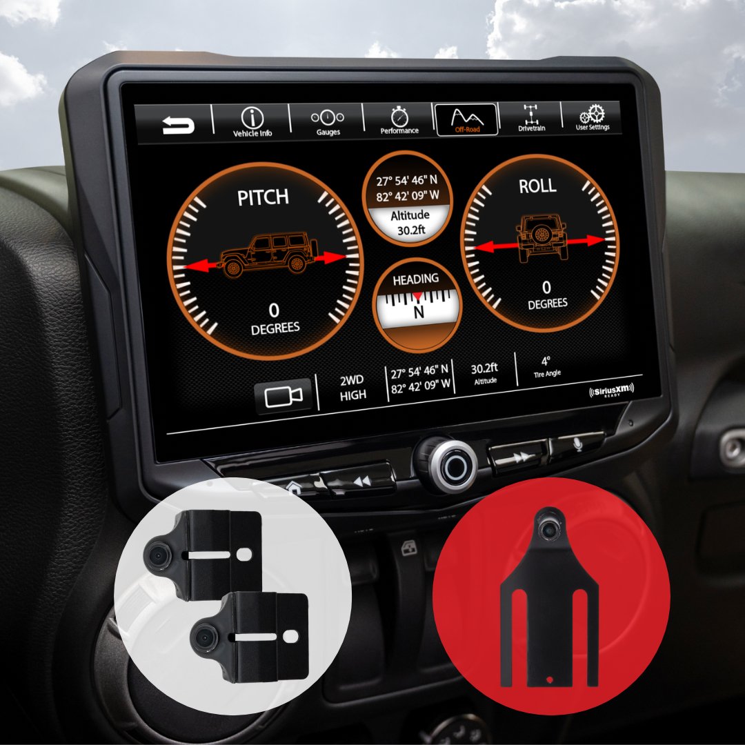 Jeep Wrangler JK (2011 - 2018) HEIGH10 10" Fully Integrated Radio Kit with Dual Blind Spot Cameras and Spare Tire Backup Camera