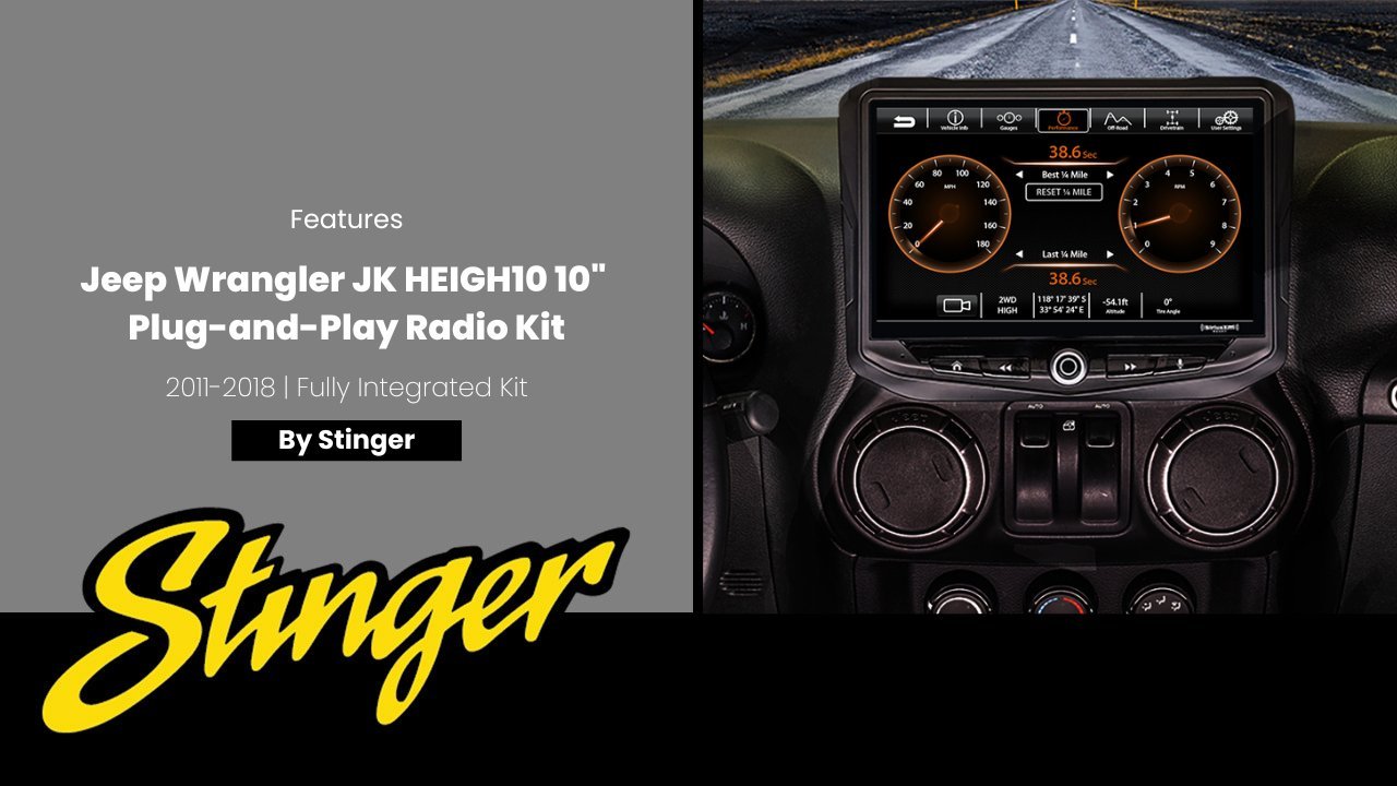 Jeep Wrangler JK (2011 - 2018) HEIGH10 10" Radio Fully Integrated Kit with Backup Camera & Spare Tire Mount