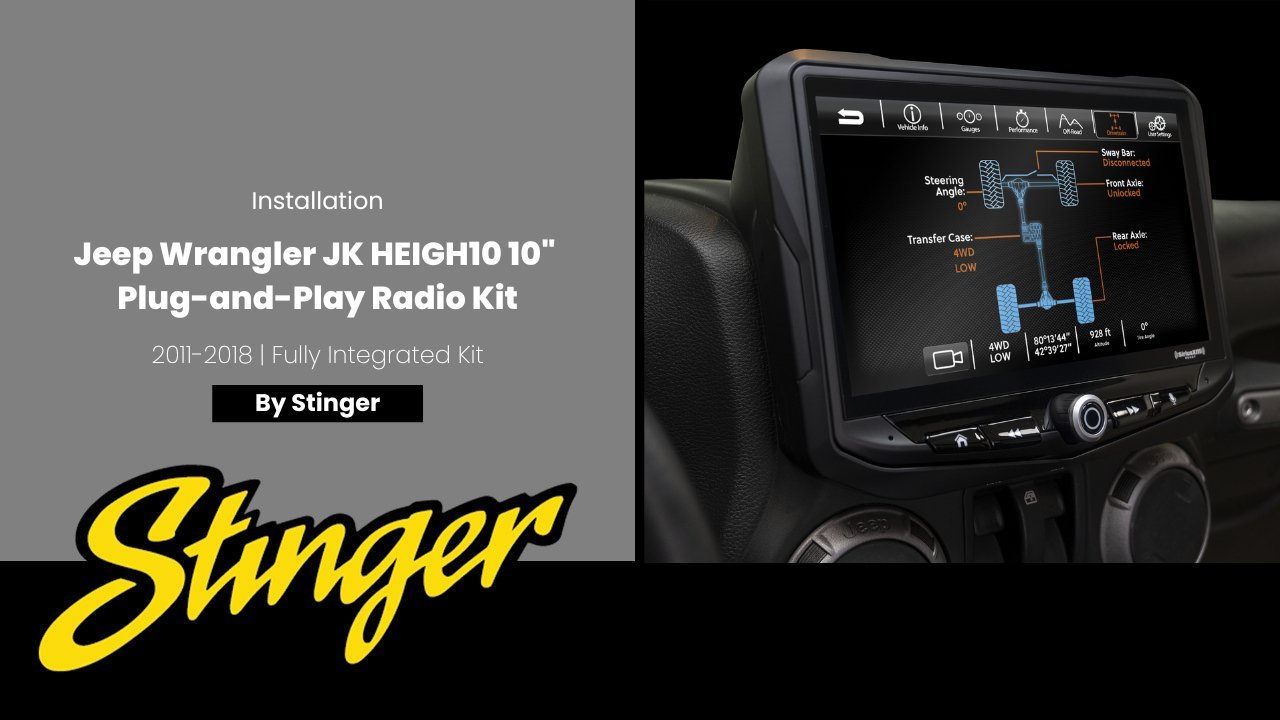 Jeep Wrangler JK (2011 - 2018) HEIGH10 10" Radio Fully Integrated Kit with HD Dual Blind Spot Camera Kit (set of two)