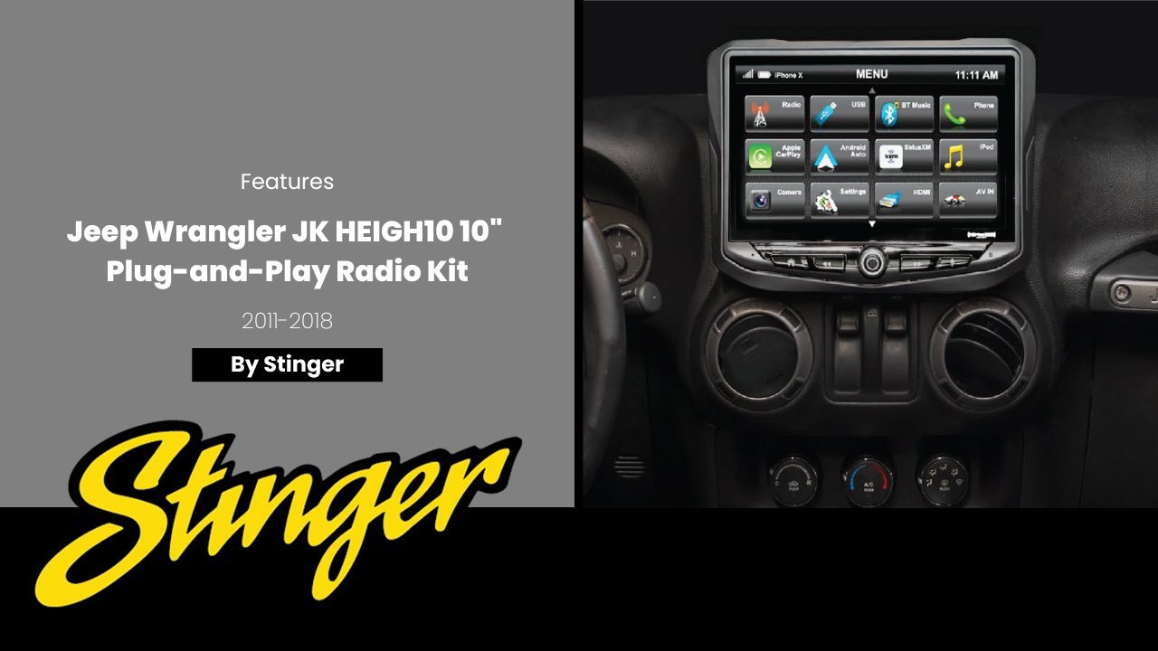 Jeep Wrangler JK (2011 - 2018) HEIGH10 10" Radio Kit with AHD/CVBS Dual Blind Spot Cameras