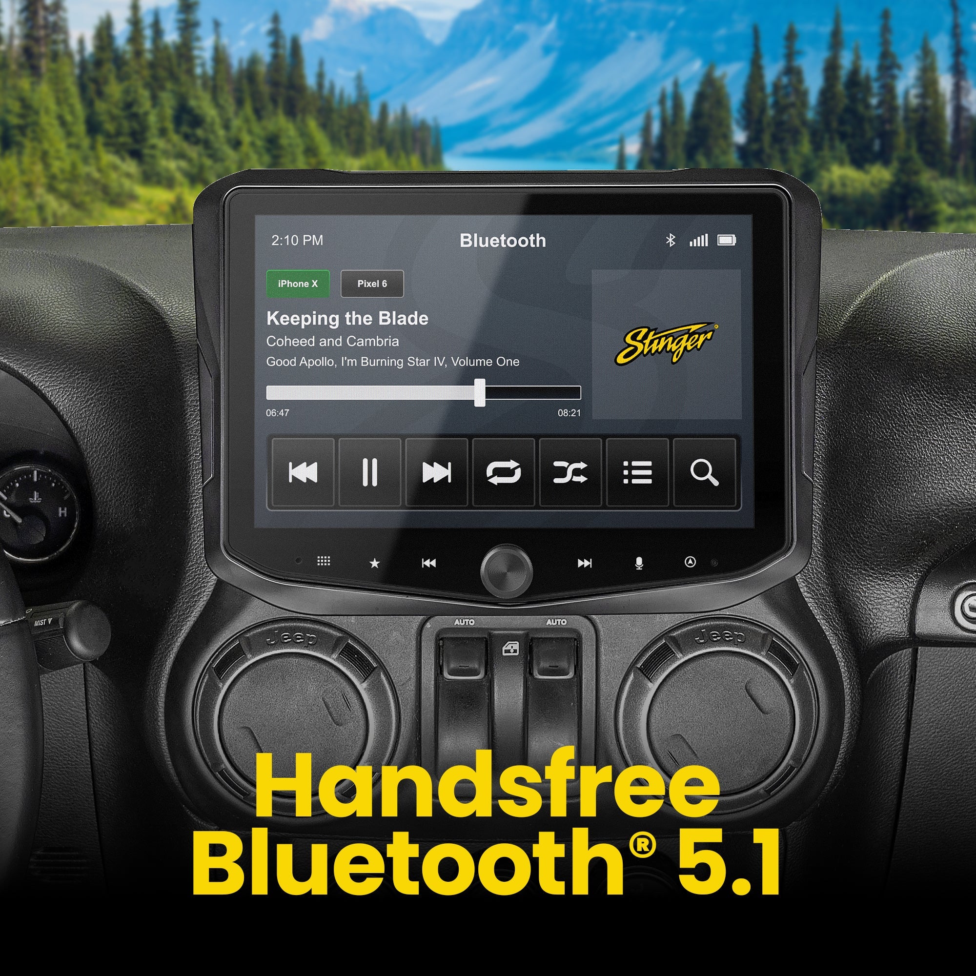 Jeep Wrangler JK (2011 - 2018) HORIZON10 10" Radio Fully Integrated Kit | Displays Vehicle Information and Off - Road Mode