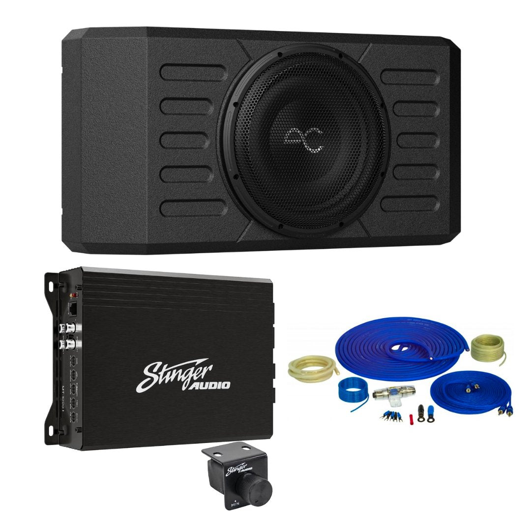 Jeep Wrangler JK/JL 400 Watt (RMS) Swing Gate Loaded Subwoofer Enclosure with Amplifier & Complete Wiring Kit