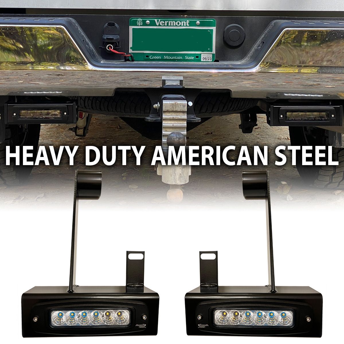 Race Sport Chevy Silverado/GMC Sierra (2020 - 24) 2500 3500 Hitch Bar Reverse 7in LED Flood Lights Street Series