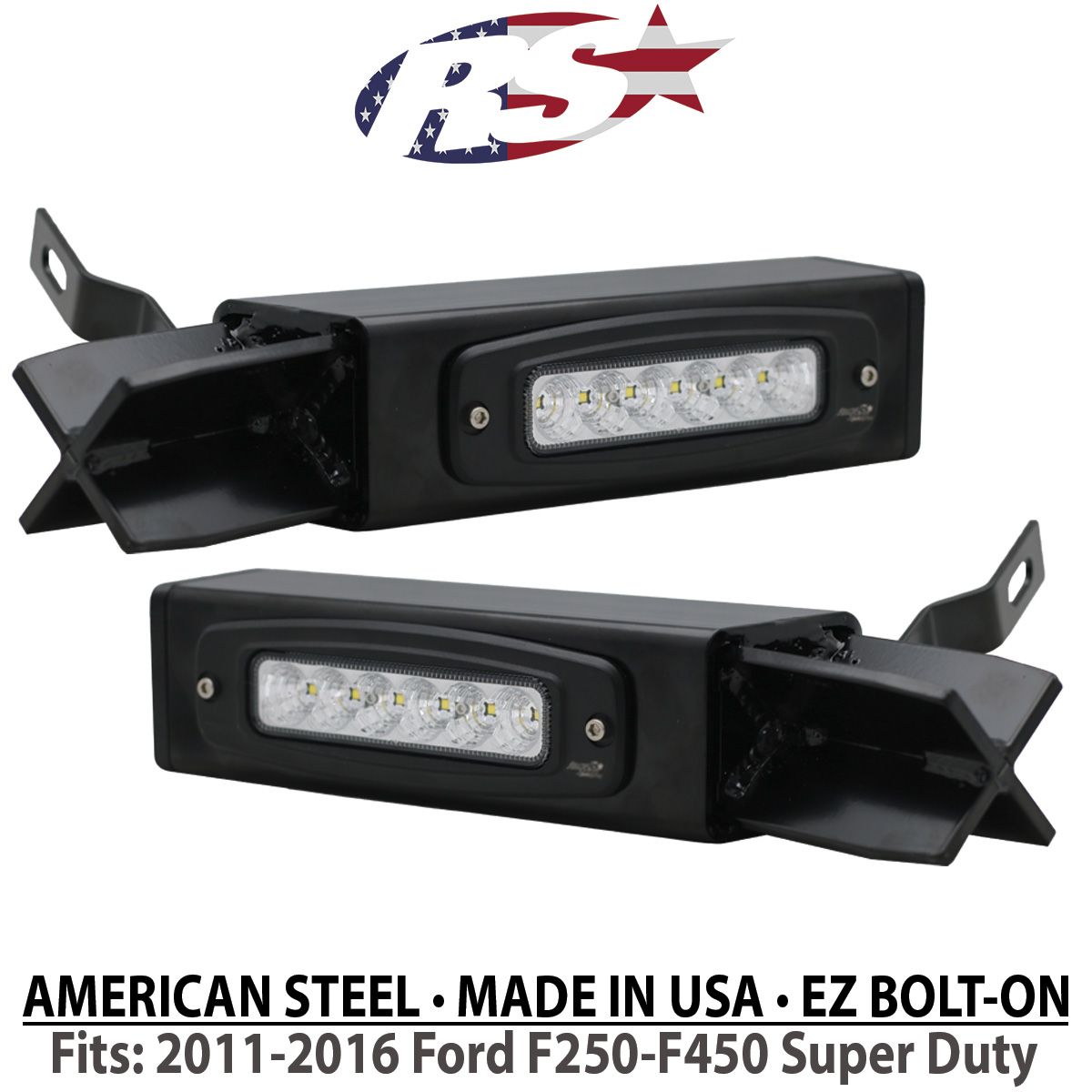 Race Sport Ford F250 - F450 (2011 - 16) Super Duty Hitch Bar Reverse 7in LED Flood Lights Street Series