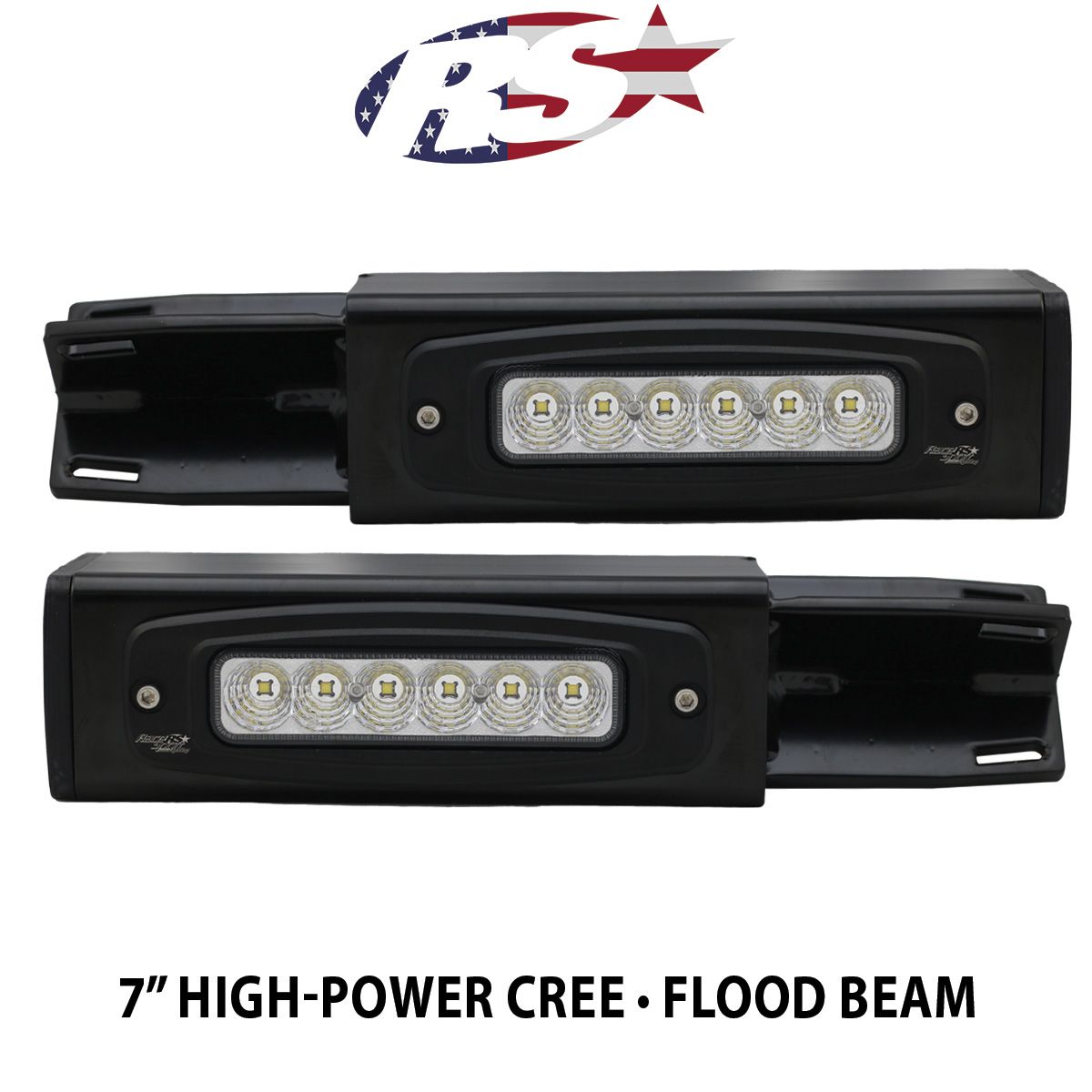 Race Sport Ford F250-F450 (2017-24) Super Duty Hitch Bar Reverse 7in LED Flood Lights Street Series