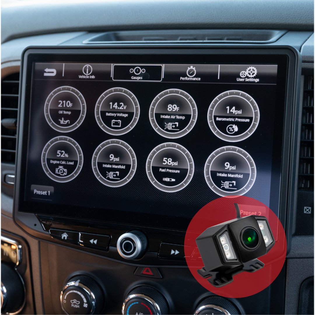 RAM Truck (2013 - 2018) HEIGH10 10" Radio Fully Integrated Kit with Front Facing Night Vision Camera