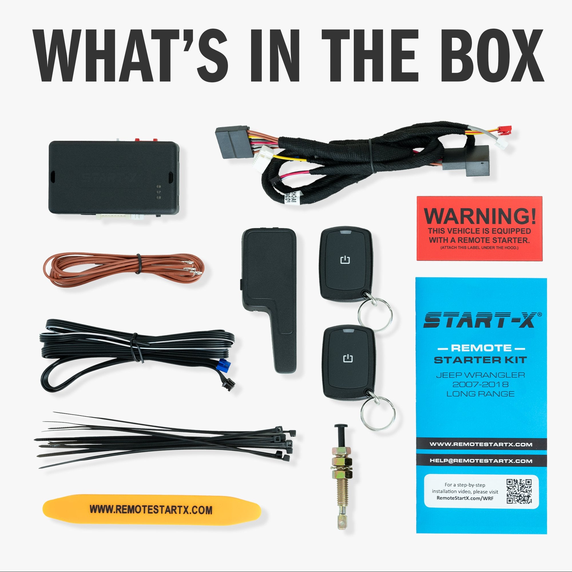 Start - X Long Range (2000 - ft) Plug N Play Remote Starter Kit for Jeep Wrangler (2007 - 2018) / Key Start