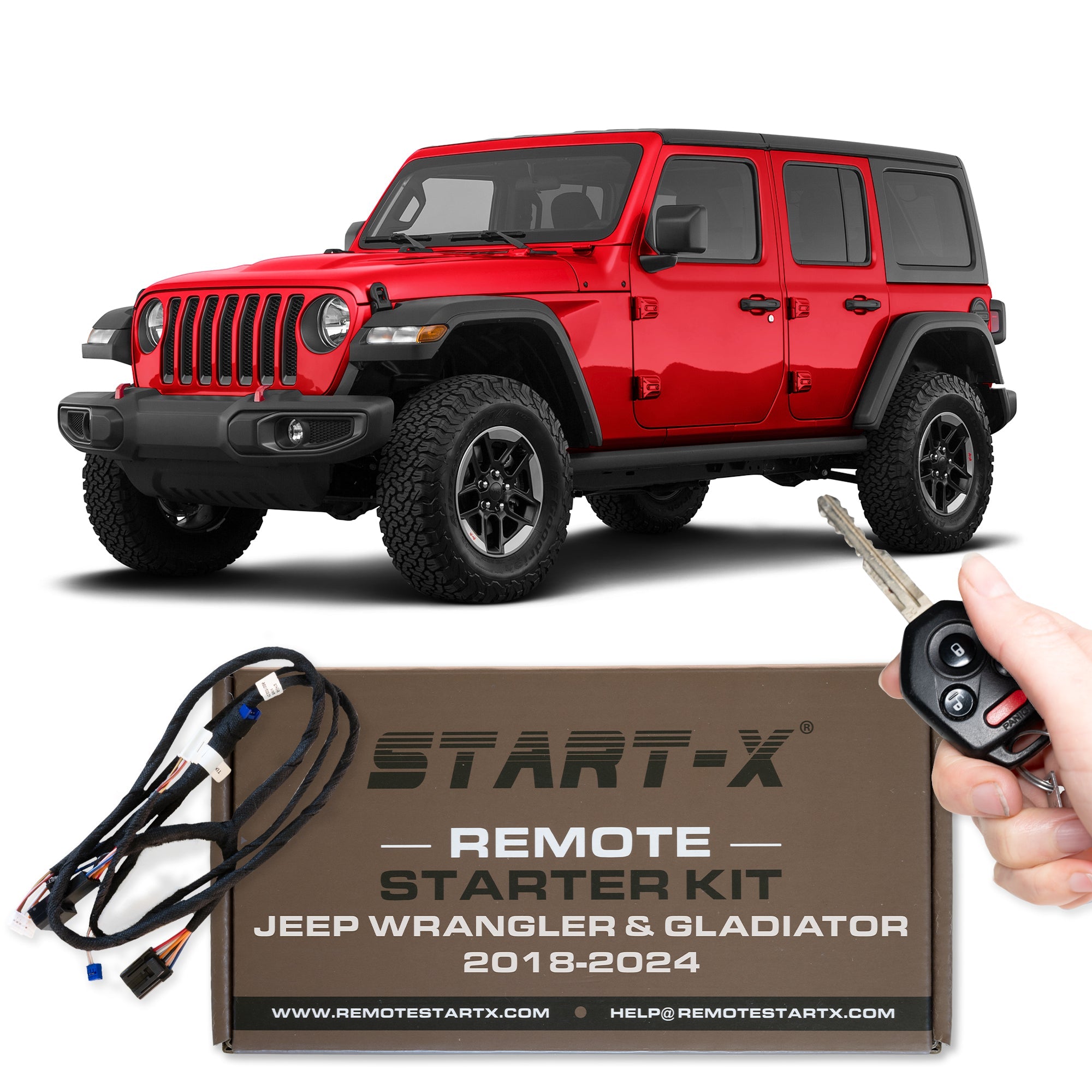 Start - X Plug N Play Remote Starter Kit for Jeep Wrangler & Gladiator (2018 - 2024) / Push to Start