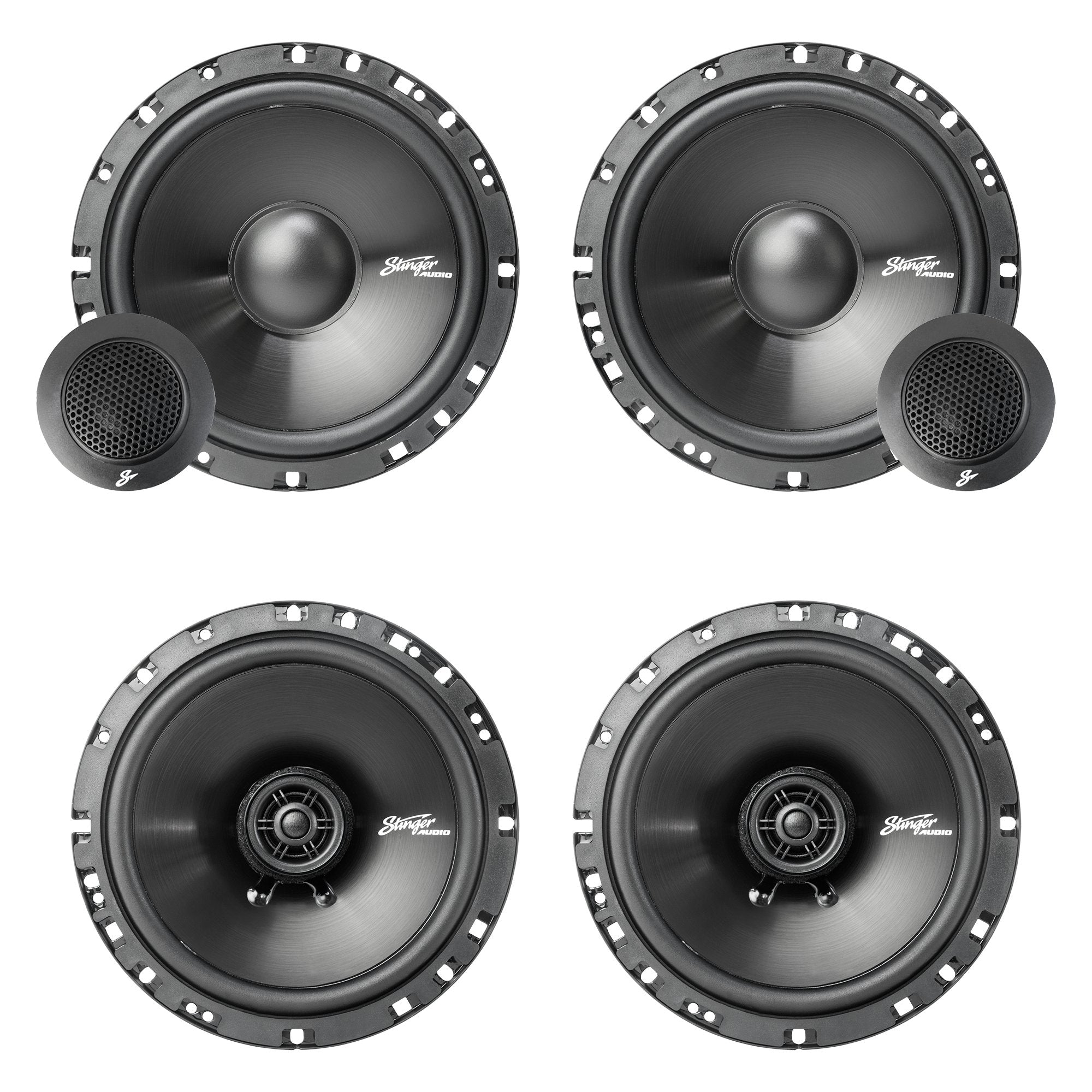 Stinger Audio HC Speaker Bundle with 6.5" Component Front & 6.5" Coaxial Rear Speakers