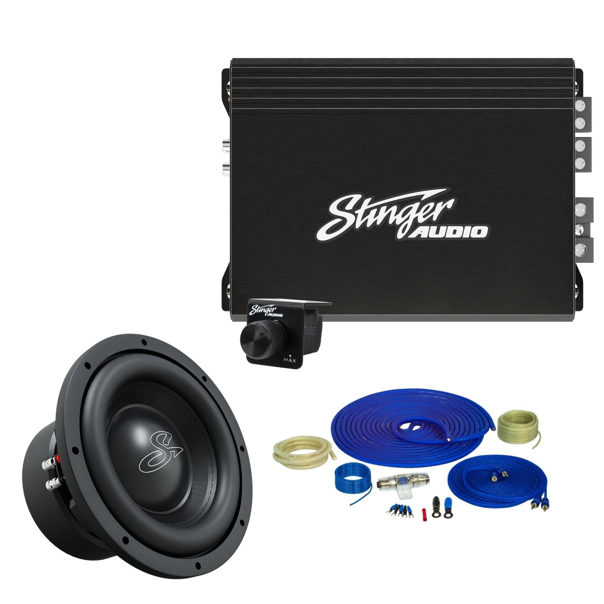 Stinger Audio MT - 1000.1 Amplifier Bundle with 10" Subwoofer & Wiring Kit