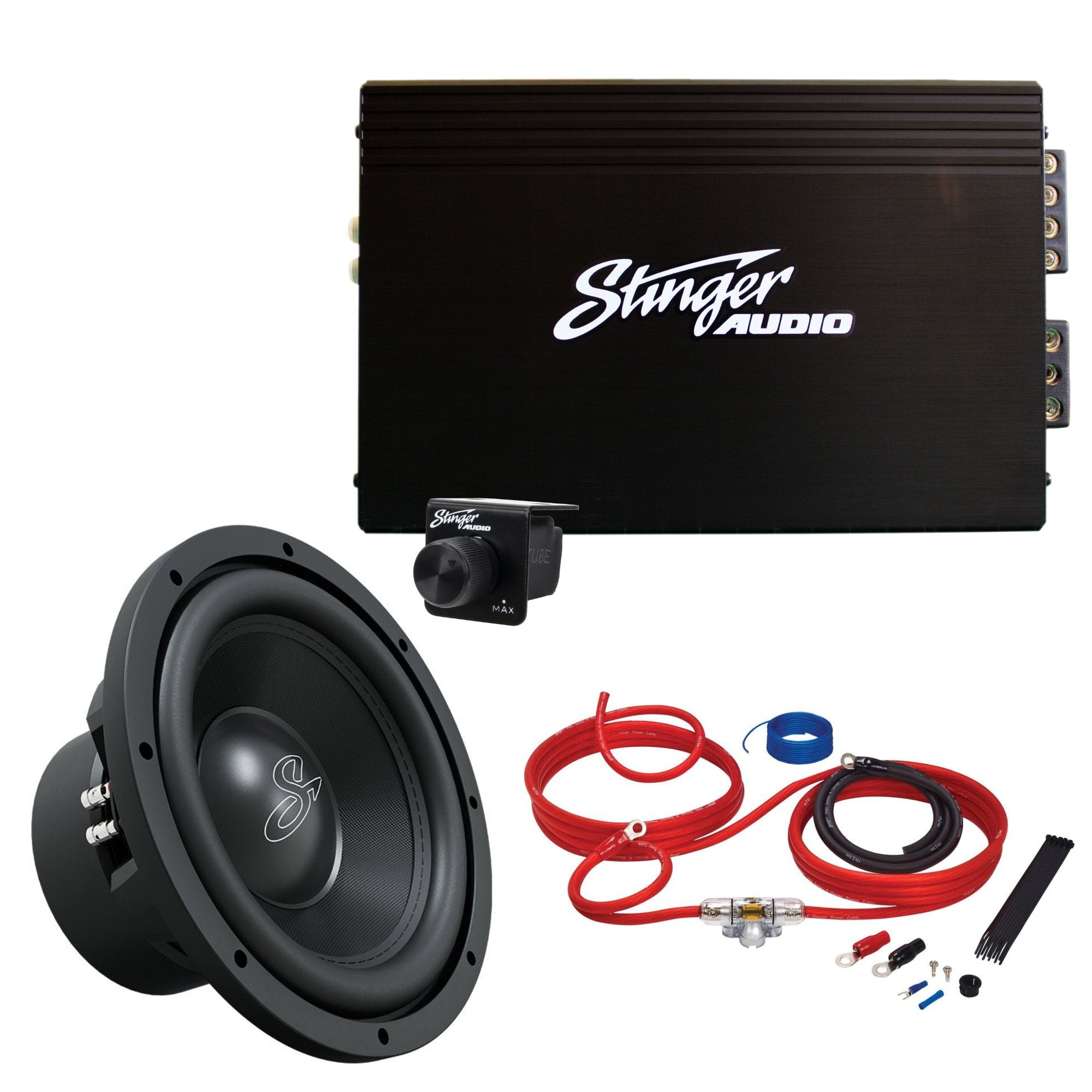 Stinger Audio MT - 1500.1 Amplifier Bundle with 12" Subwoofer & Wiring Kit