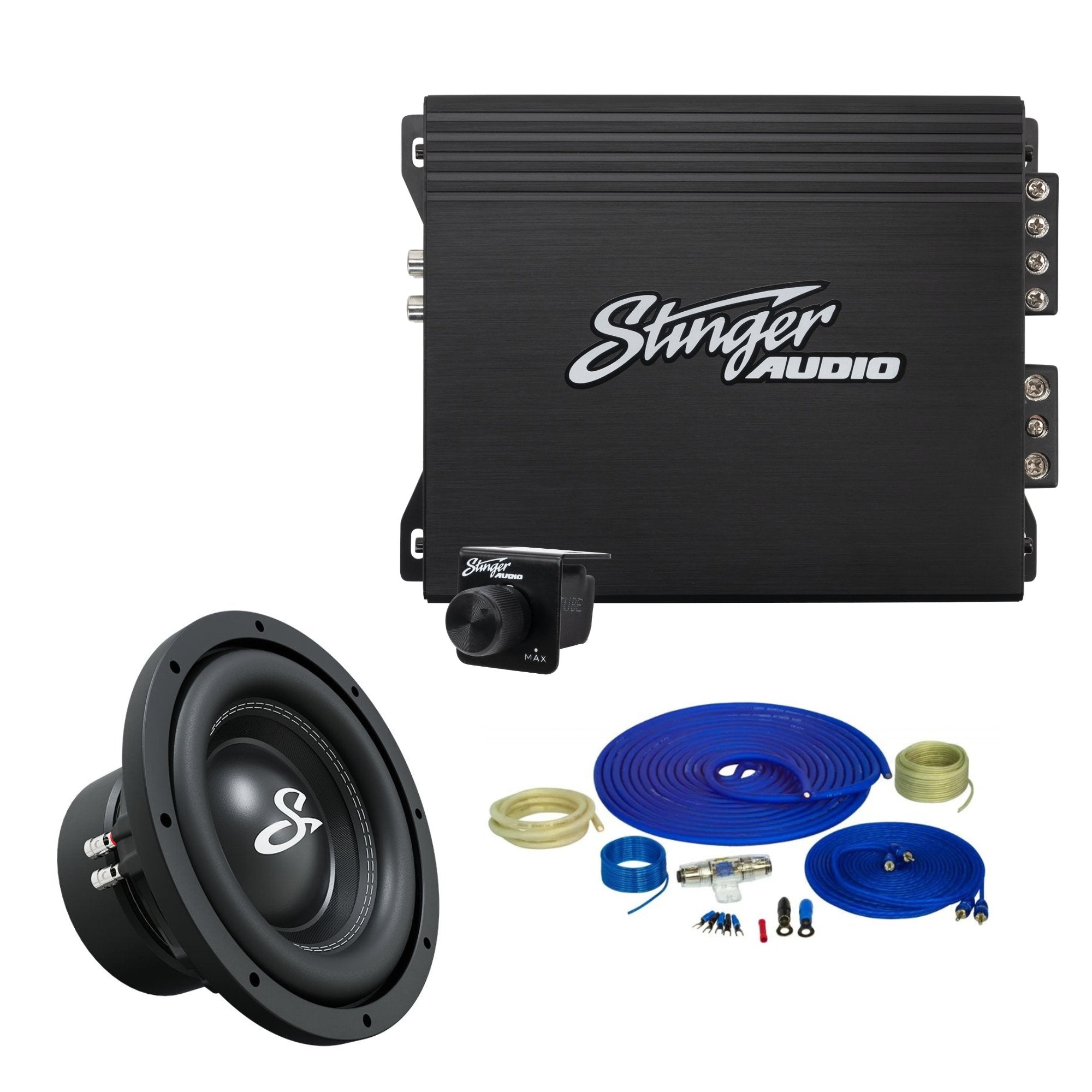 Stinger Audio MT - 700.1 Amplifier Bundle with 10" Subwoofer & Wiring Kit