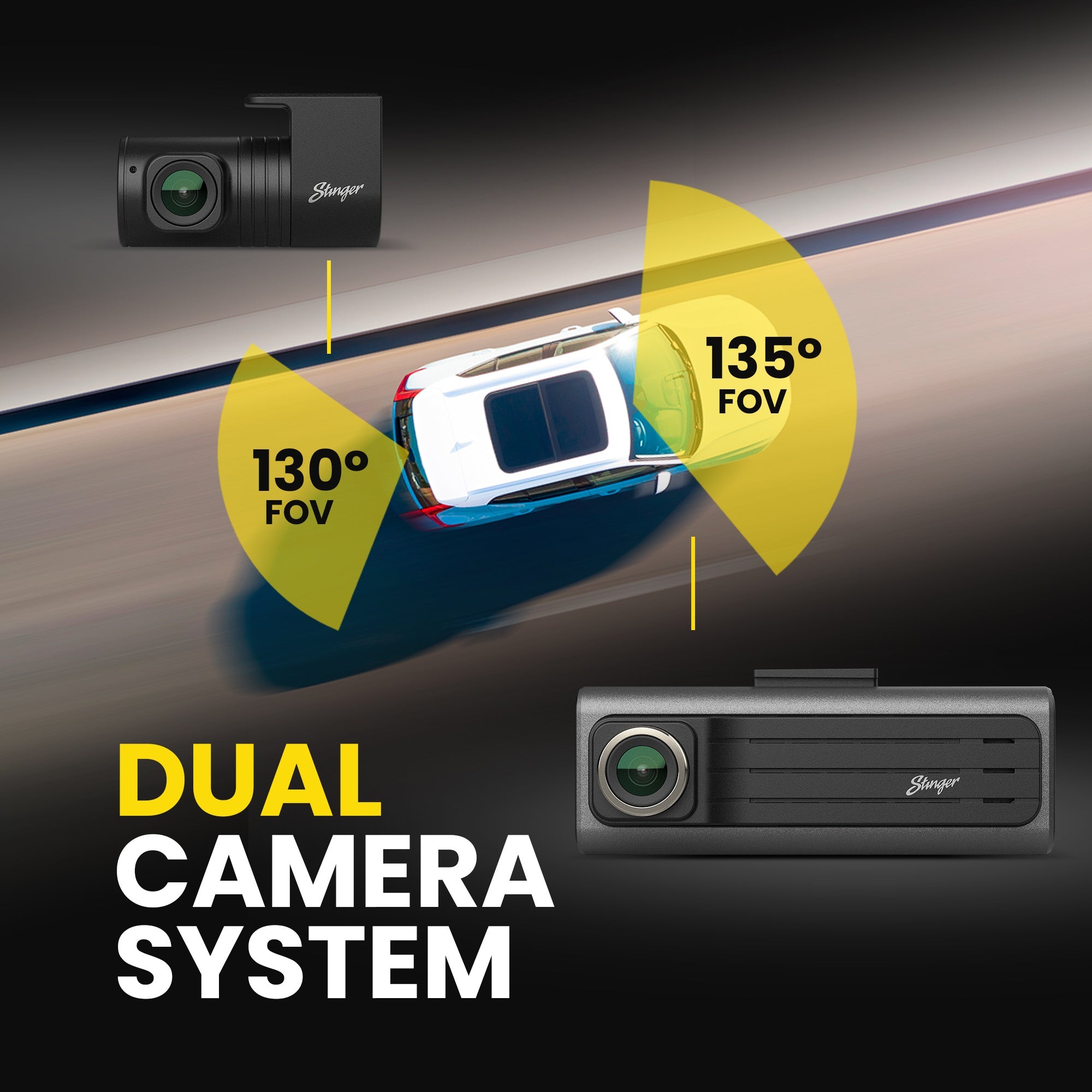 Stinger OPSIS™ Universal Full HD Front & Rear Dash Camera