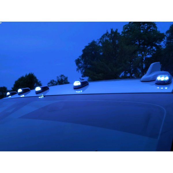 White LED LoPro Wireless Solar - Powered Truck Cab Lights (5 - Piece Roof System)