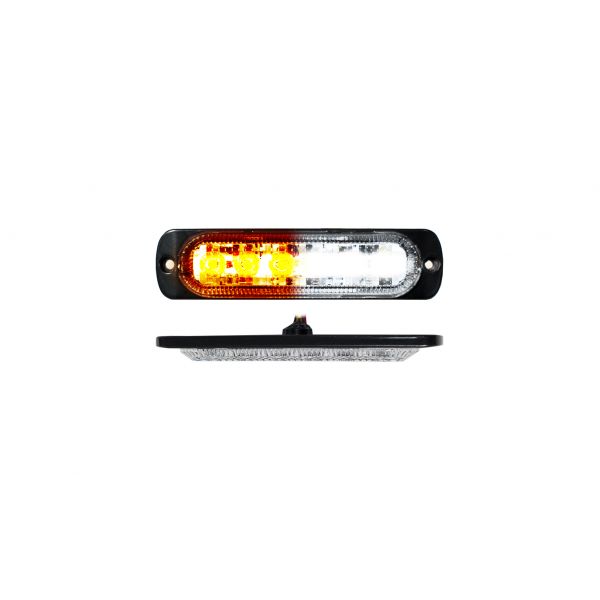 White/Amber Switching 6 - LED Ultra Slim Flush Mount 19 - Flash Pattern Marker Strobe Light