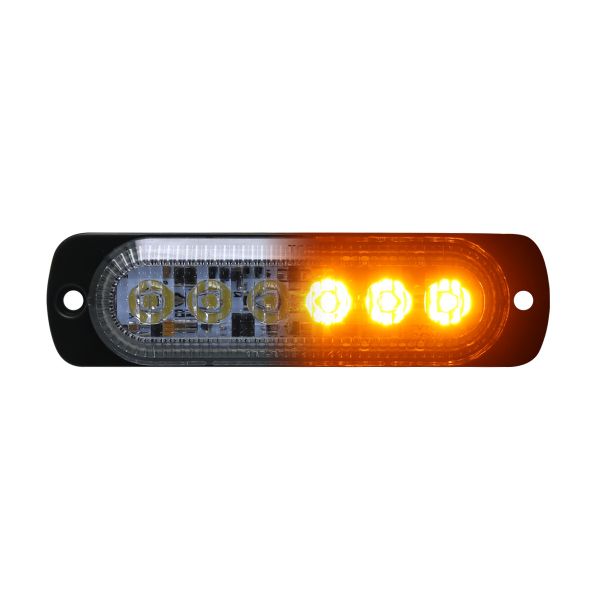 White/Amber Switching 6 - LED Ultra Slim Flush Mount 19 - Flash Pattern Marker Strobe Light