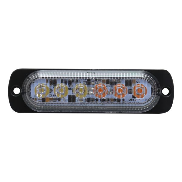 White/Amber Switching 6 - LED Ultra Slim Flush Mount 19 - Flash Pattern Marker Strobe Light