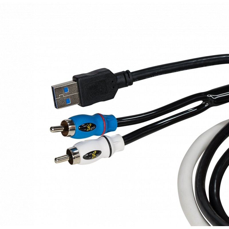 3.5MM AUDIO INPUT TO MALE RCA & USB 3.0
