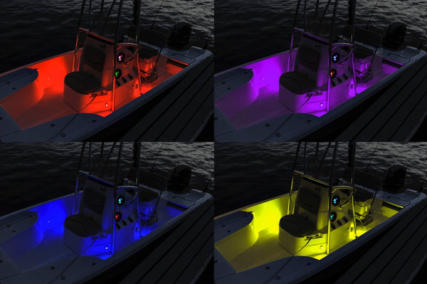 6.5” BLACK COAXIAL MARINE SPEAKERS WITH BUILT-IN MULTI-COLOR RGB LIGHTING