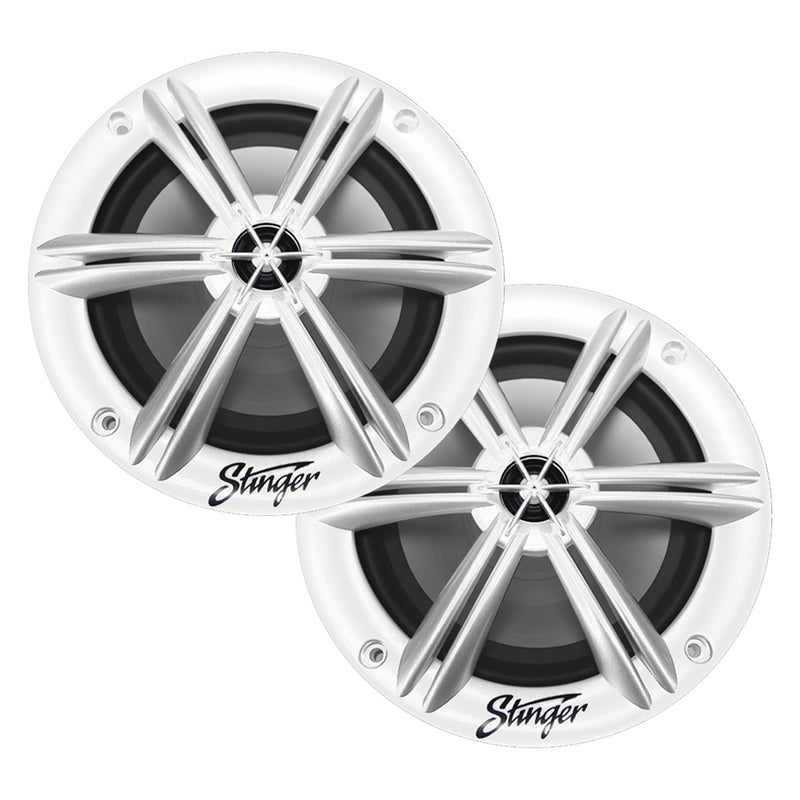 6.5” WHITE COAXIAL POWERSPORTS/OFF-ROAD SPEAKERS WITH BUILT-IN MULTI-COLOR RGB LIGHTING